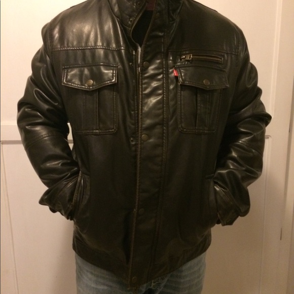 Levi’s Faux Leather Sherpa Men’s Jacket sz L - Picture 3 of 6